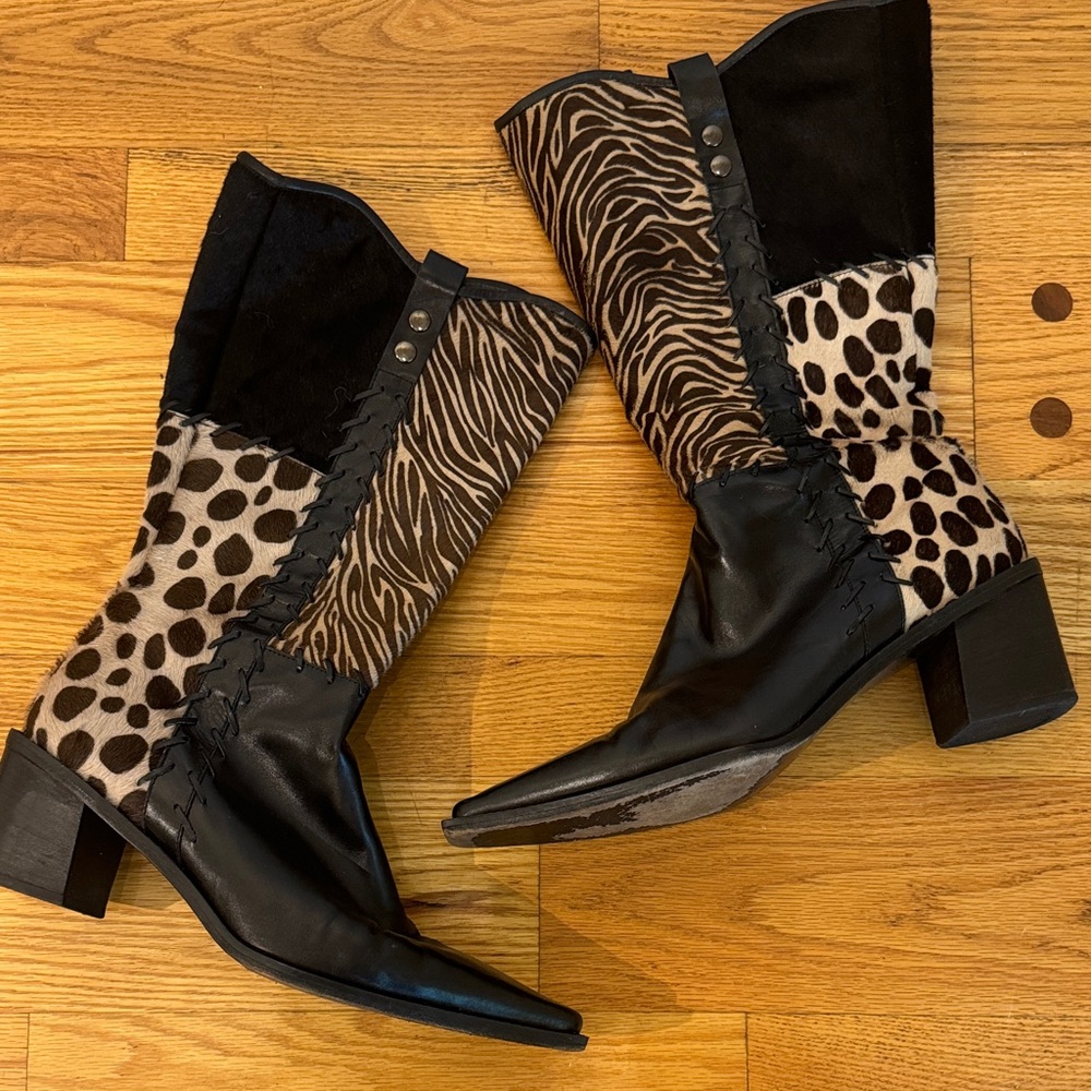 STUART WEITZMAN- Animal Print Women's Leather Boots